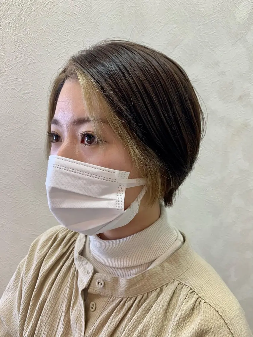 ショート カラー グレージュ カット ヘアカラー トリートメント 加藤 産休につき8月末までのヘアスタイル