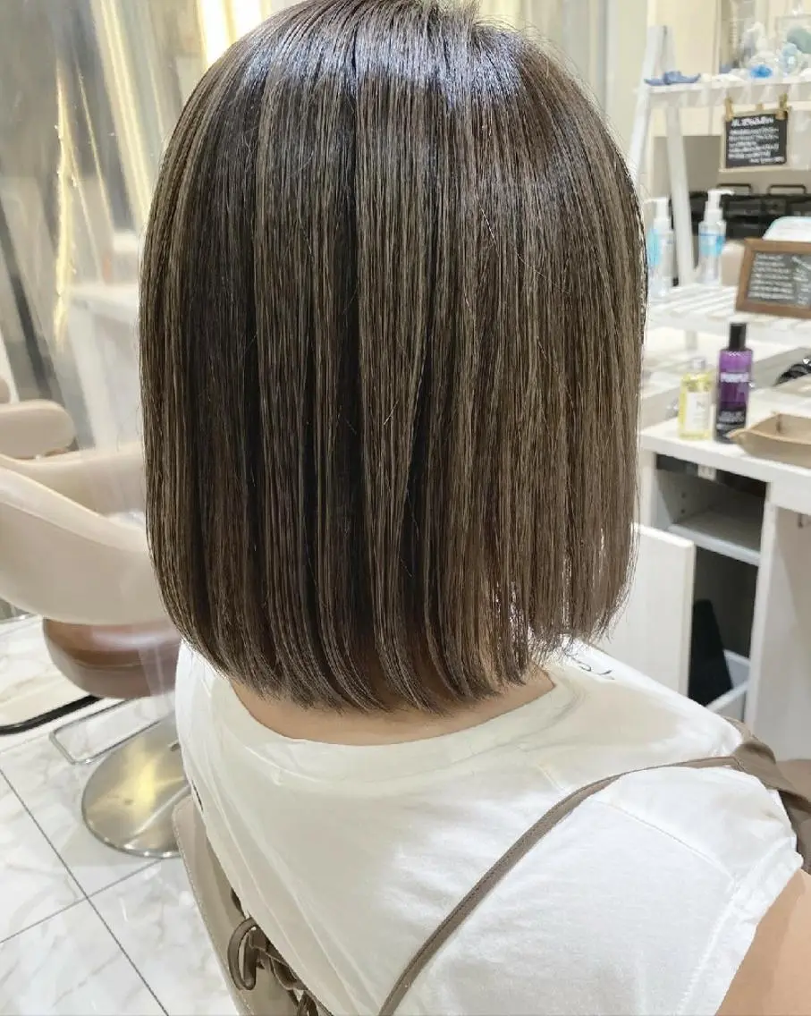 ミディアム カラー ベージュカラー 透明感カラー ヘアカラー ＡＳＨ大宮/ブリーチ 髪質改善/カラーのヘアスタイル
