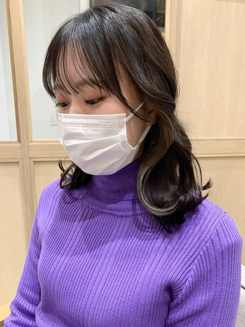ミディアム カラー ヘアアレンジ ヘアカラー トリートメント yuka .のヘアスタイル