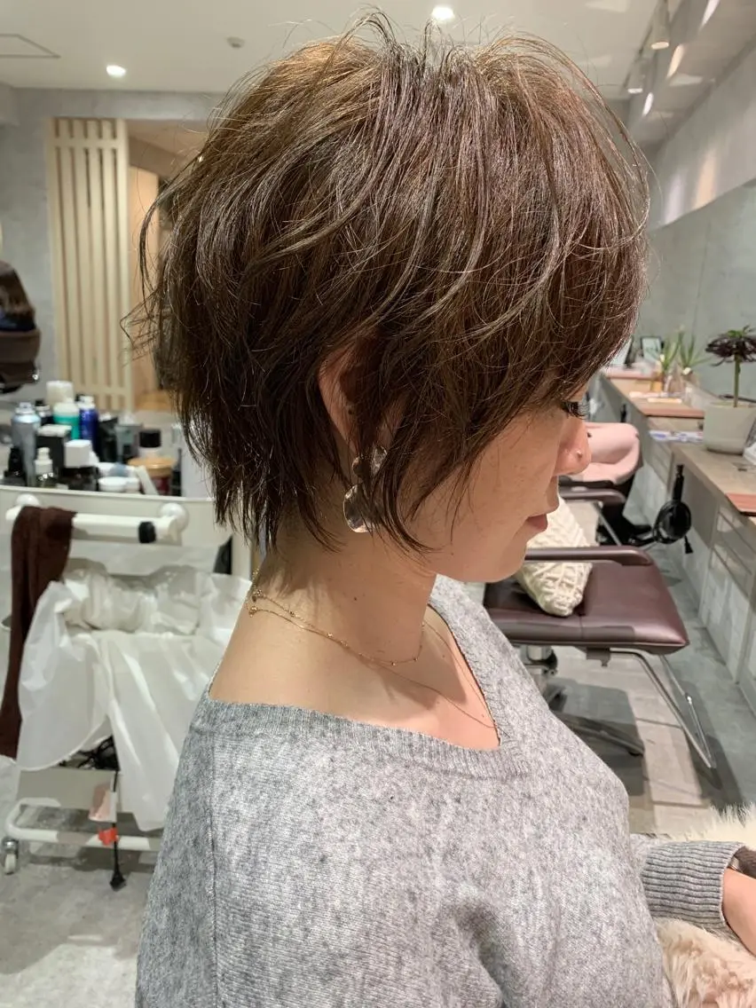ショート カラー カット ヘアカラー トリートメント 髪質改善will hairdesignのヘアスタイル