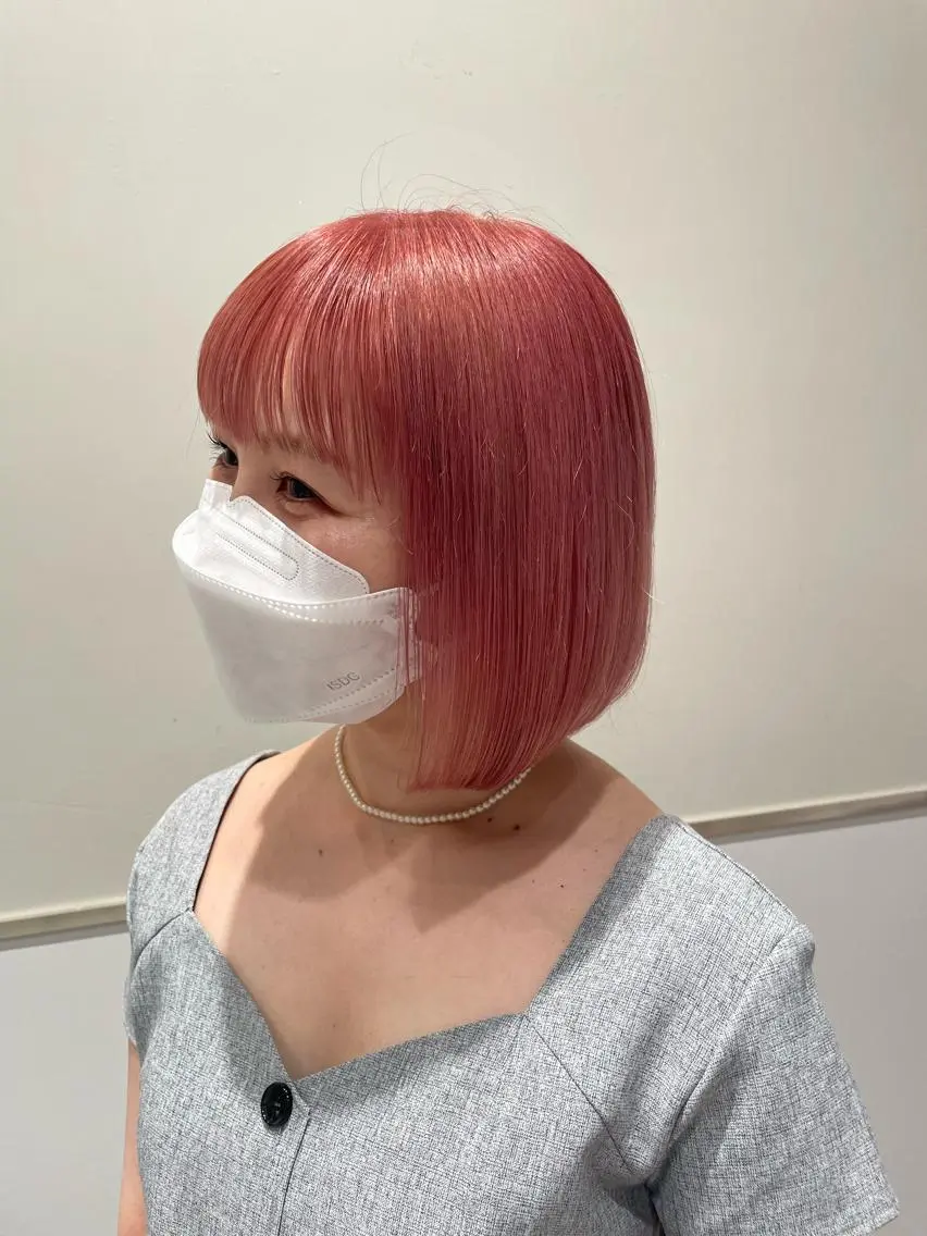 ショート カラー ヘアカラー トリートメント 🤎小顔レイヤー /ベージュ🤎友香のヘアスタイル