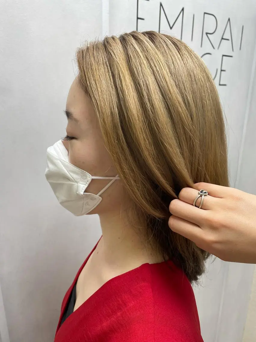 セミロング カット ヘアカラー 前田リサコ🌹 ✨艶髪職人のヘアスタイル