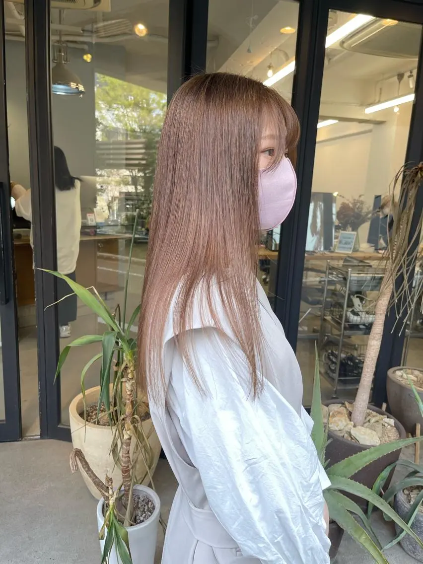 ロング カラー ブリーチ ブラウンカラー ヘアカラー トリートメント 渋谷ケアブリーチ Suuのヘアスタイル