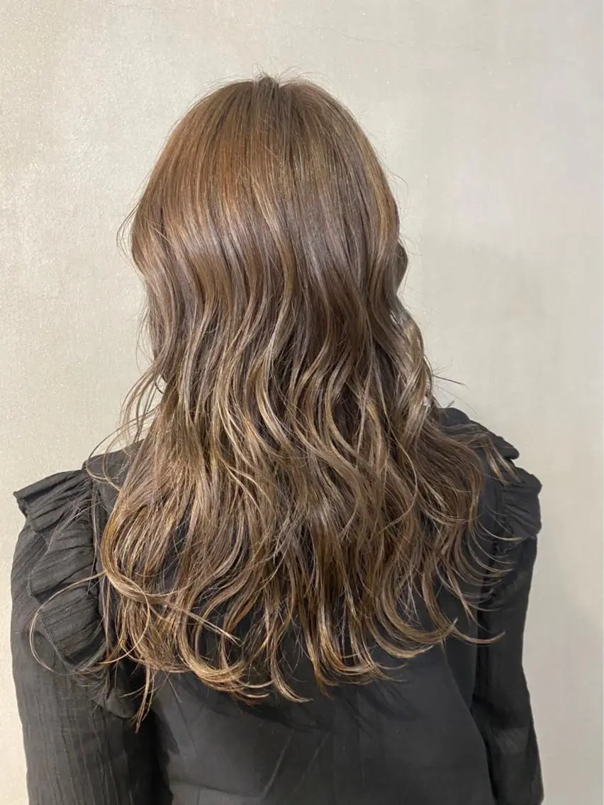 ロング ハイライト ロング カット ヘアカラー 阪神西宮★JUNO 川﨑温子のヘアスタイル