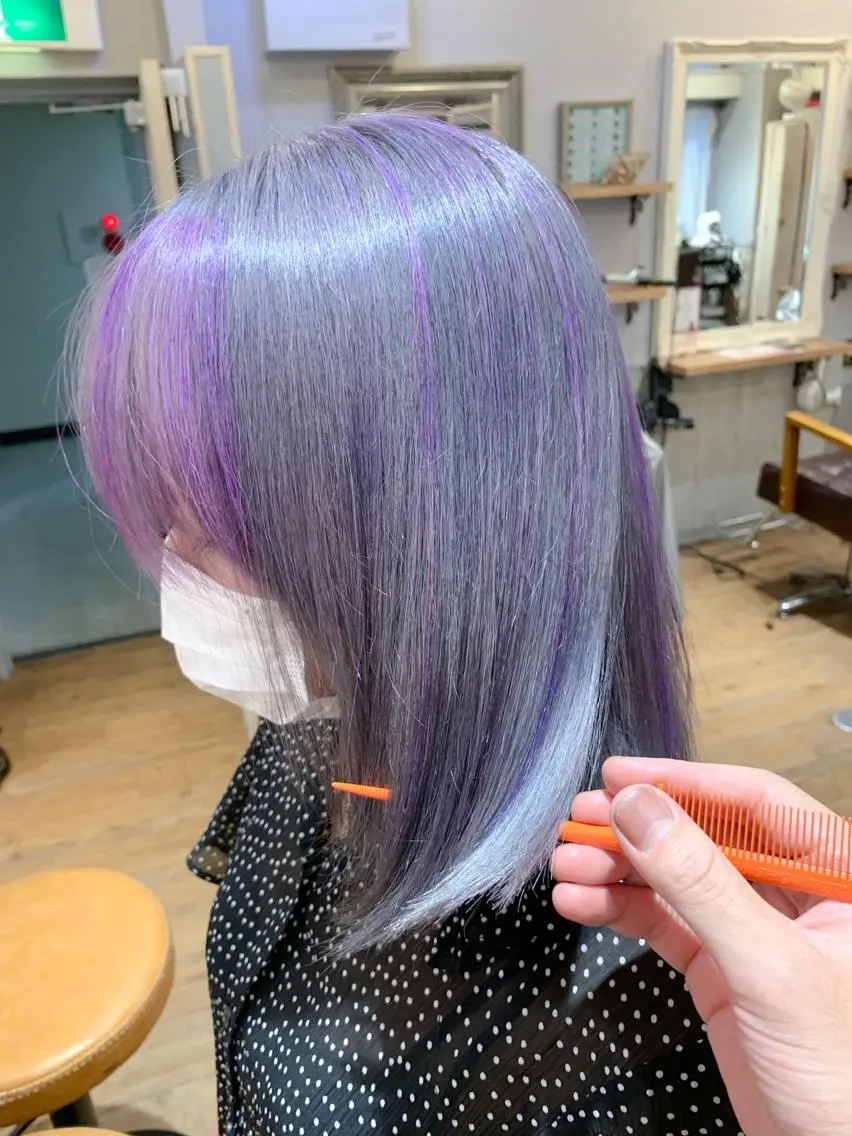 ショート カラー パープルカラー シルバー ヘアカラー 🌈 DAIKI 🌈のヘアスタイル