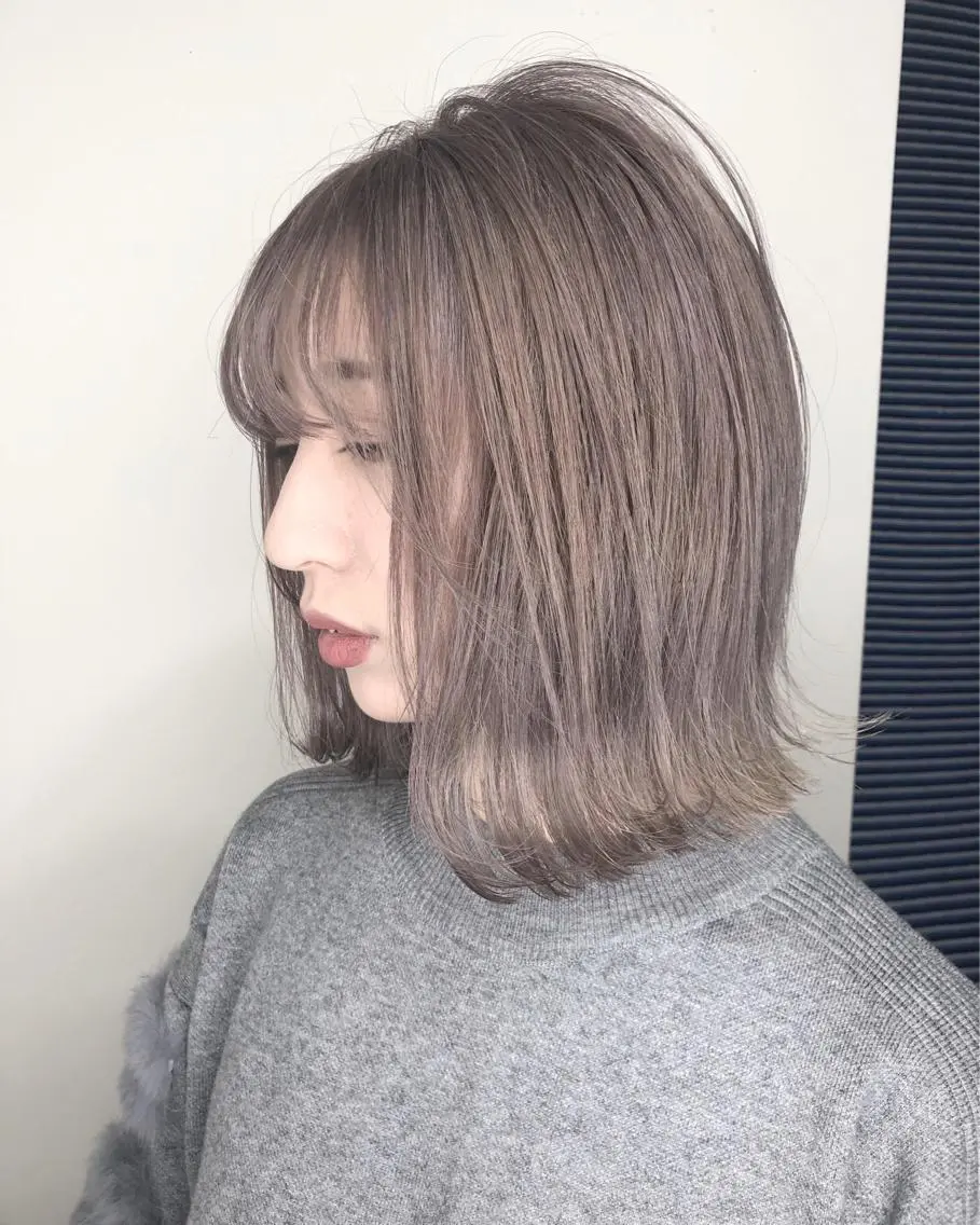 ミディアム カラー 佐藤 奈佳子 サトウ ナカコのヘアスタイル