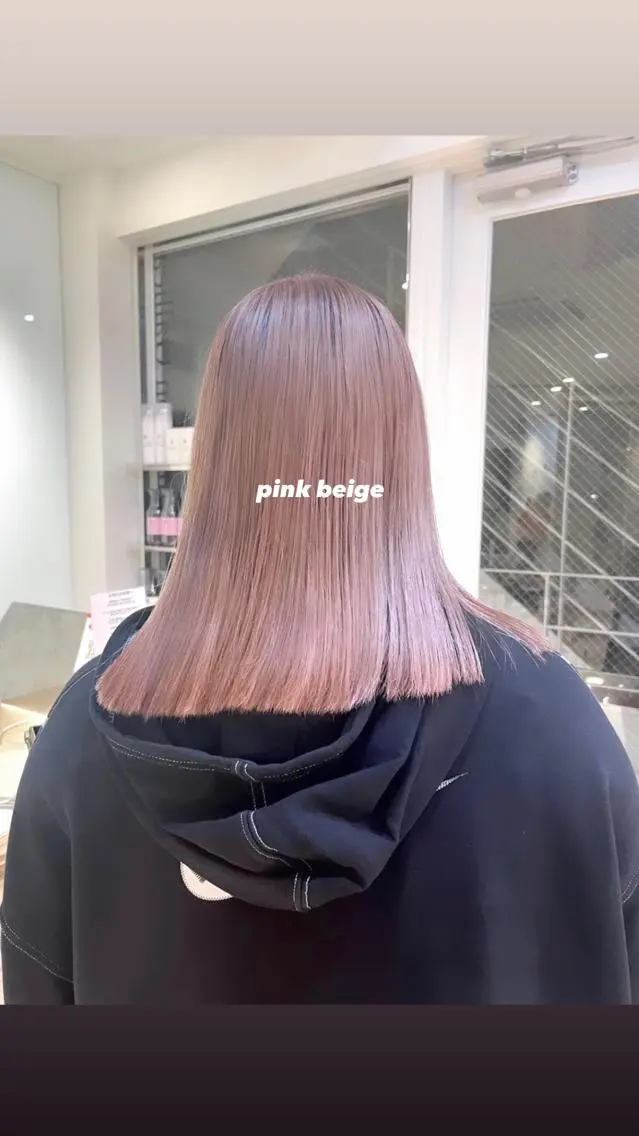 セミロング カラー ヘアアレンジ ベージュカラー ピンクカラー ピンクベージュ MAYU/上質ハイト ーン/レイヤーのヘアスタイル