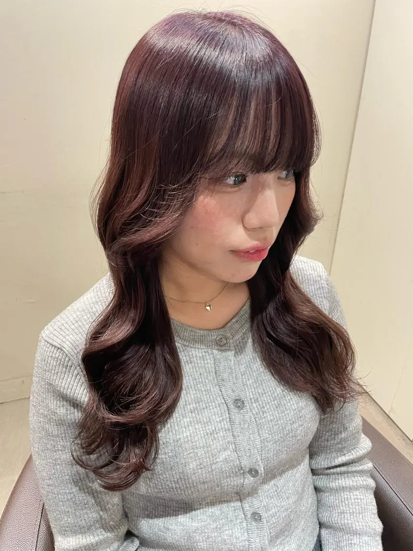 セミロング カラー ブラウンカラー ラベンダーカラー ラベンダーブラウン ヘアカラー トリートメント 羽田翔大/ブリーチ/ レイヤー/店長のヘアスタイル