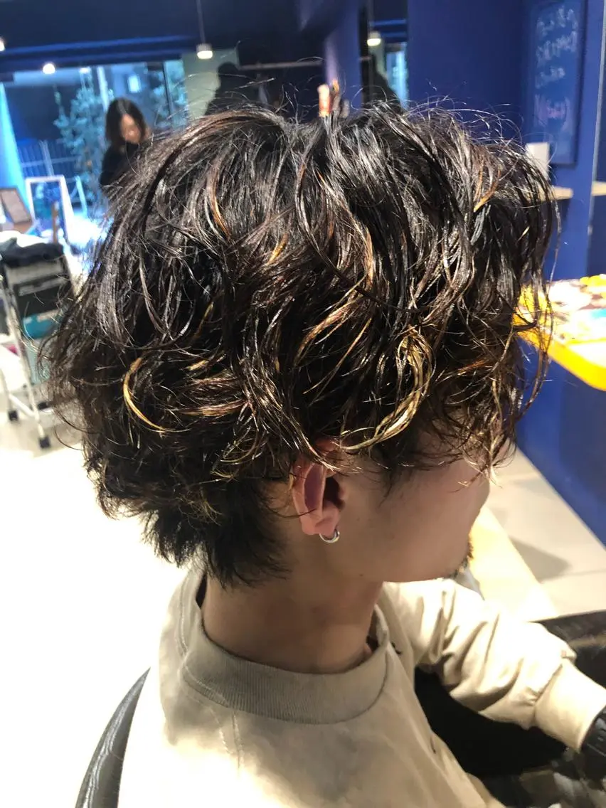 ショート パーマ メンズ カット ヘアカラー トリートメント レイヤー×髪質改善 ×透明感/杉田 圭のヘアスタイル