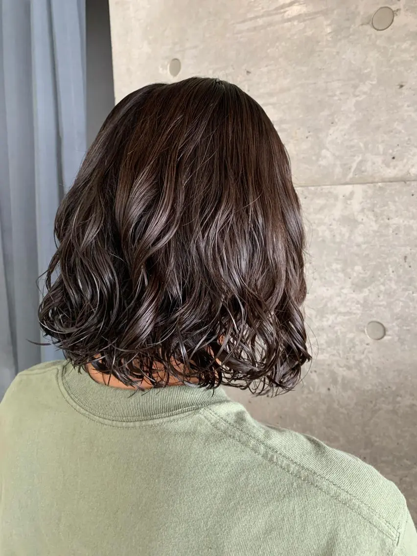 ミディアム パーマ ボブパーマコテ巻き風 パーマNo1深江秀平のヘアスタイル