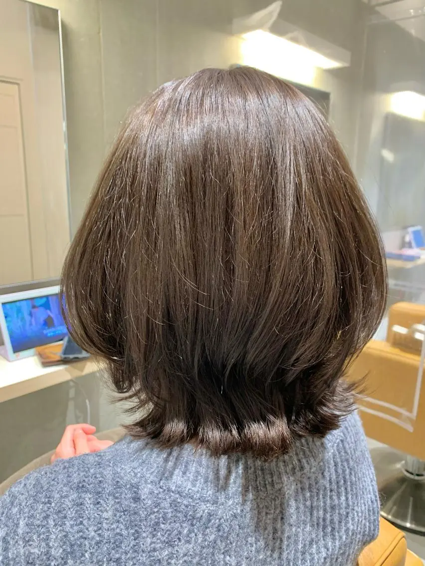 ミディアム カラー カット ヘアカラー 縮毛矯正×艶カラー /中村勇太のヘアスタイル