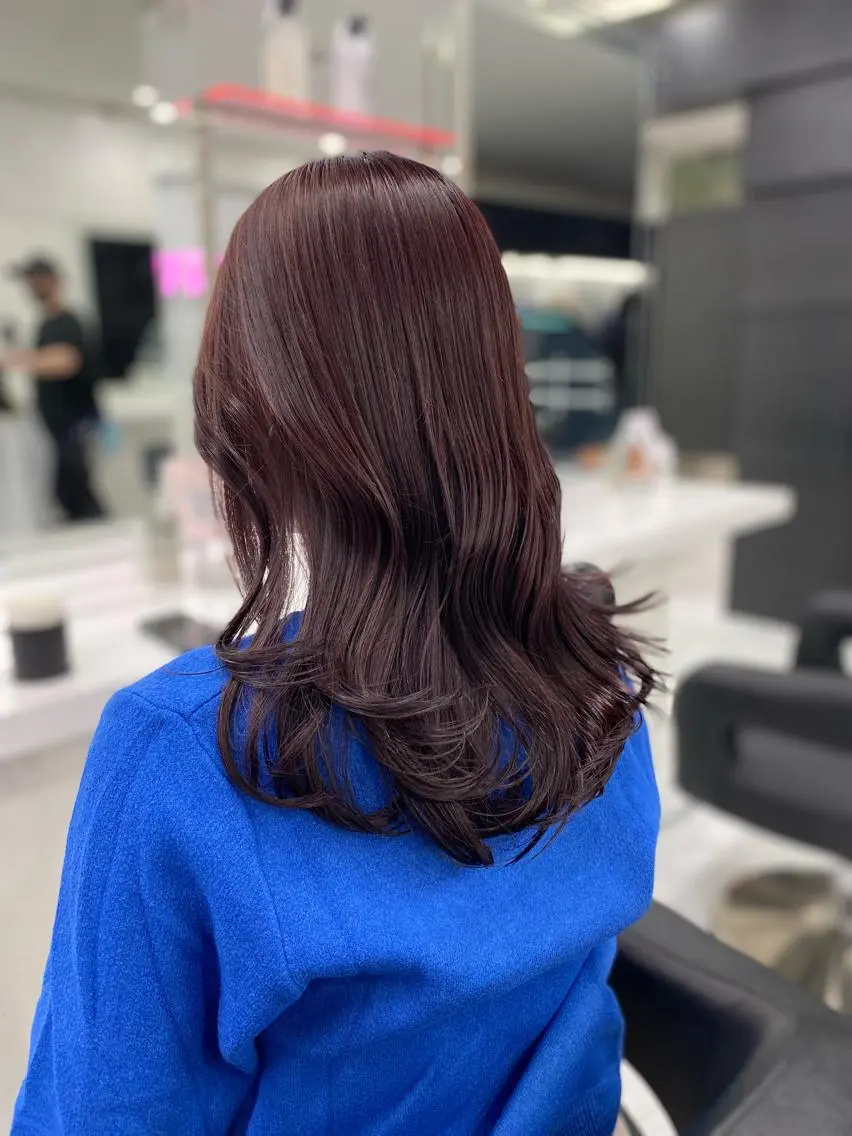 ミディアム カラー ヘアアレンジ ブリーチなしトレンド SHUSAKUのヘアスタイル