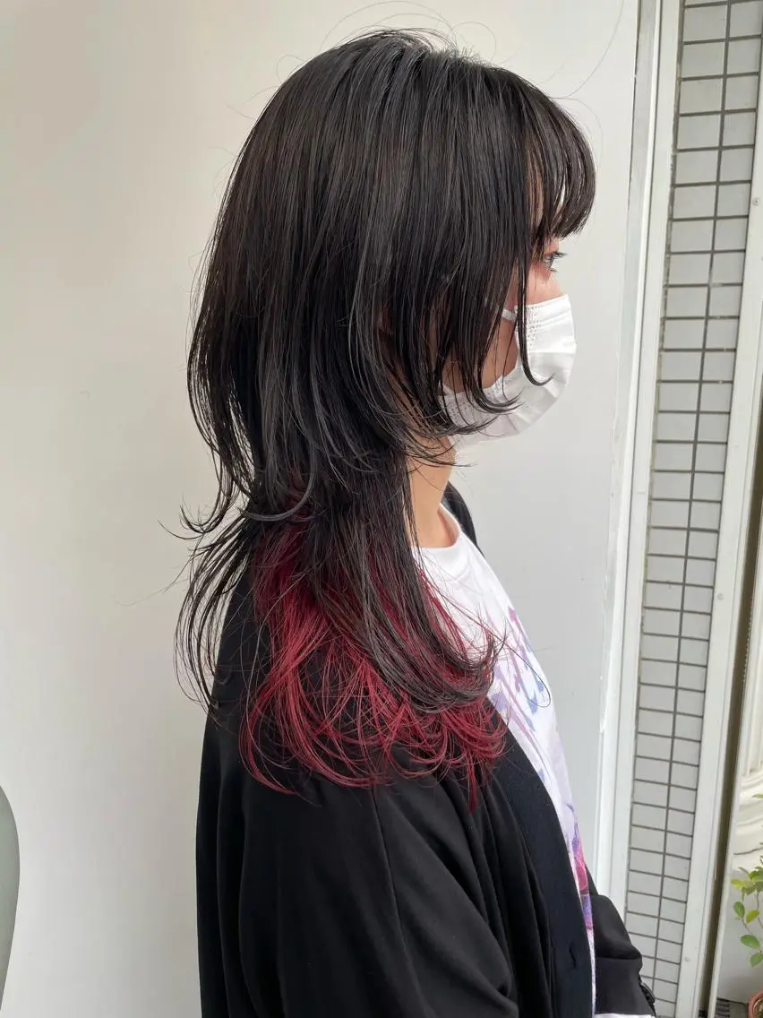 ロング ロングレイヤー 顔まわりレイヤー レイヤーカット ロング ウルフカット 🐺高椋 海/ウルフ/レイヤーのヘアスタイル