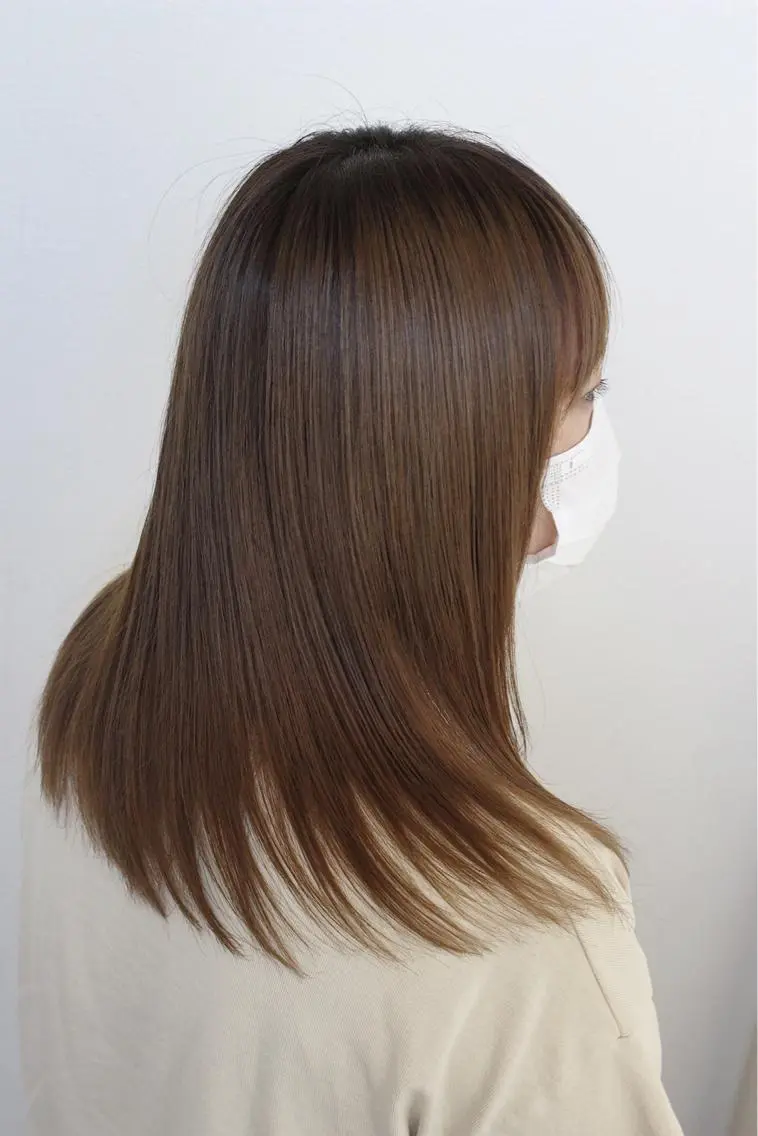 セミロング 髪質改善 トリートメント 縮毛矯正 土居 正季のヘアスタイル