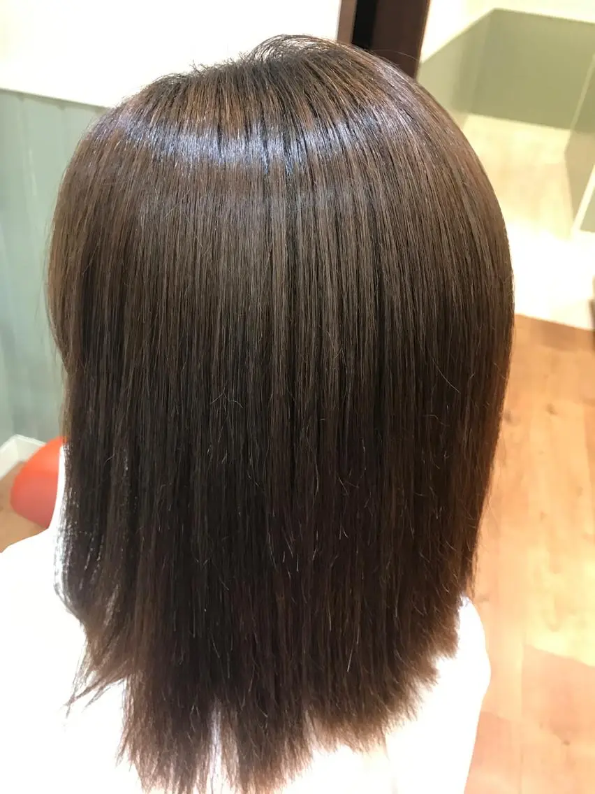 ミディアム 夜の縮毛矯正 服部 日出登のヘアスタイル