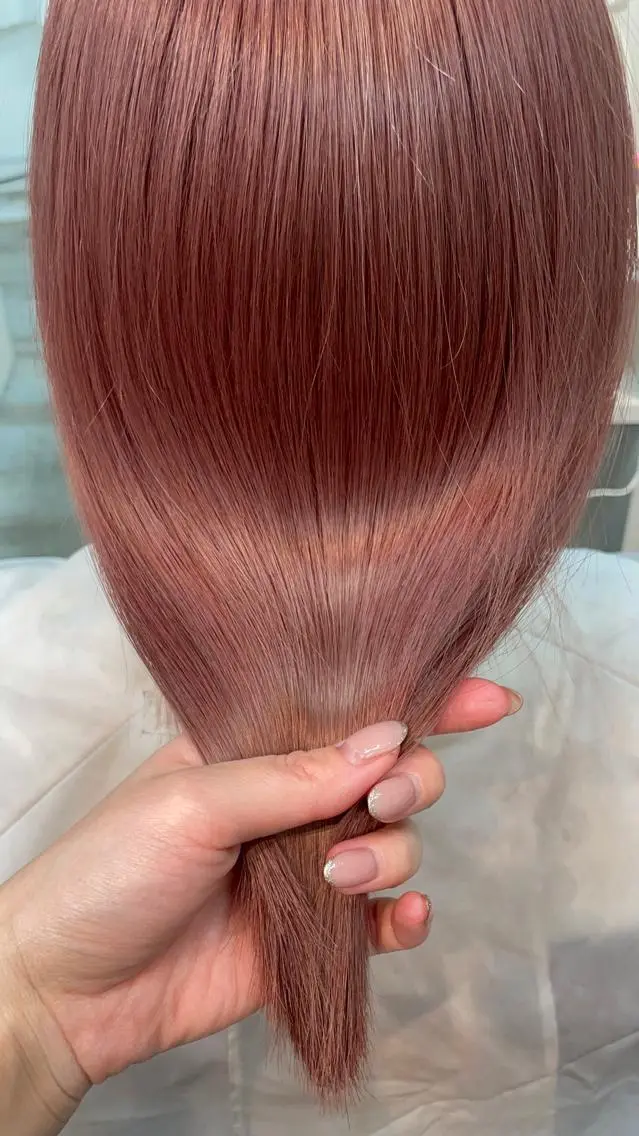 ミディアム カラー ブリーチ ケアブリーチ ヘアカラー トリートメント 韓国ヘア🤍髪質改善 🇰🇷AKANEのヘアスタイル