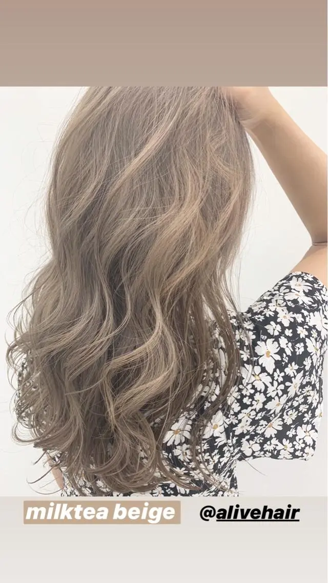 カラー ベージュカラー ブリーチ ミルクティーベージュ LINOET名古屋 ブリーチ/ハイトーンのヘアスタイル