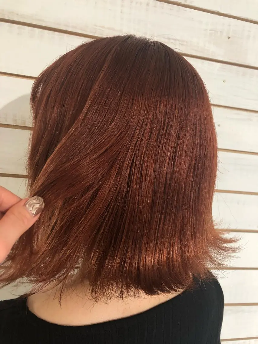 ミディアム カラー オレンジ カット ヘアカラー トリートメント 🧡艶髪/エクステ 🫧🧡YUKI❄️のヘアスタイル