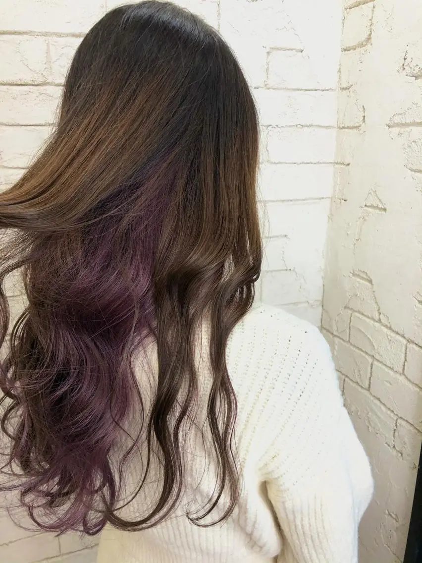 ロング カラー パープルカラー 槙川 郁弥のヘアスタイル