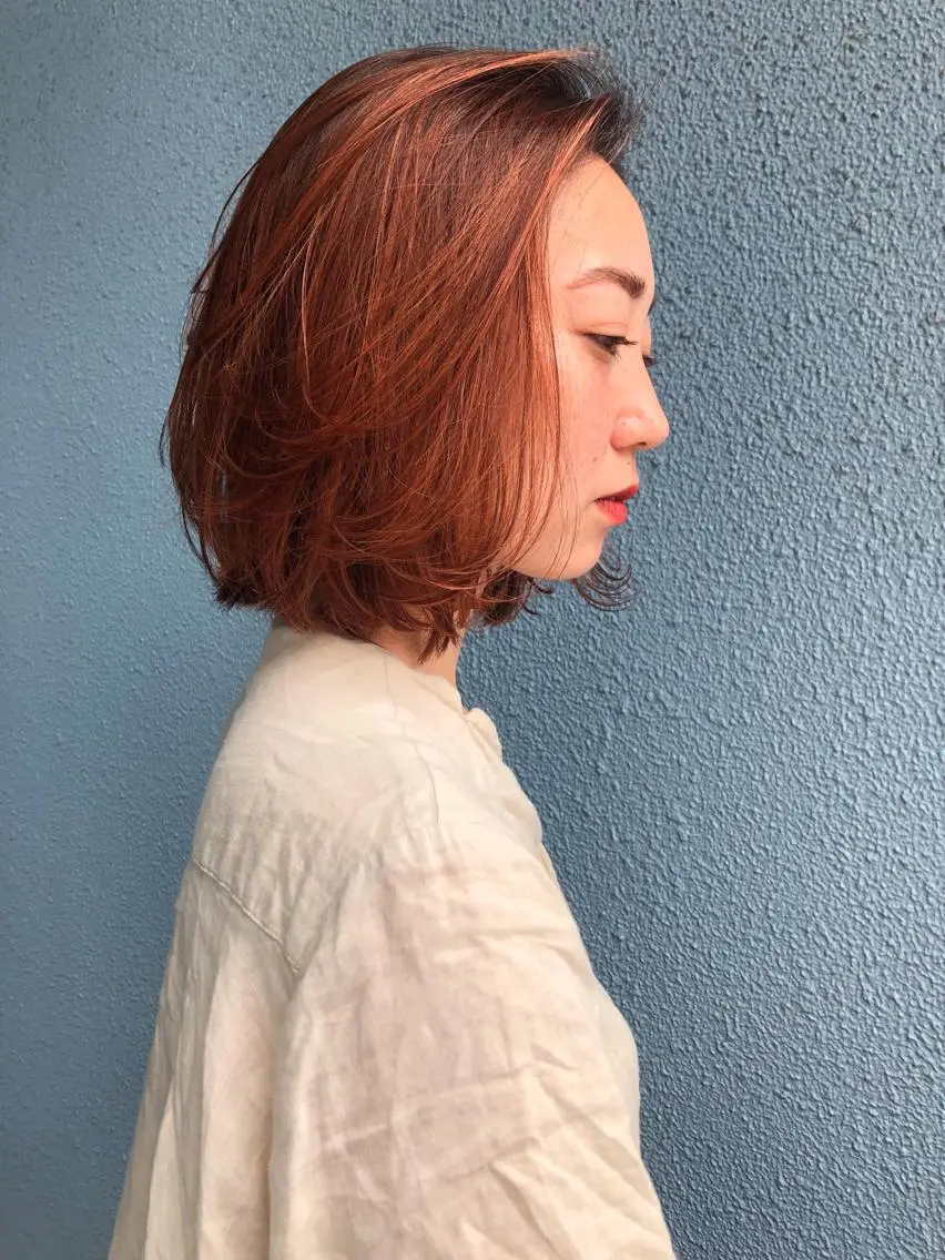 ショート カラー ベージュカラー ブリーチ ケアブリーチ オレンジ Pia ツボイ ケイタのヘアスタイル