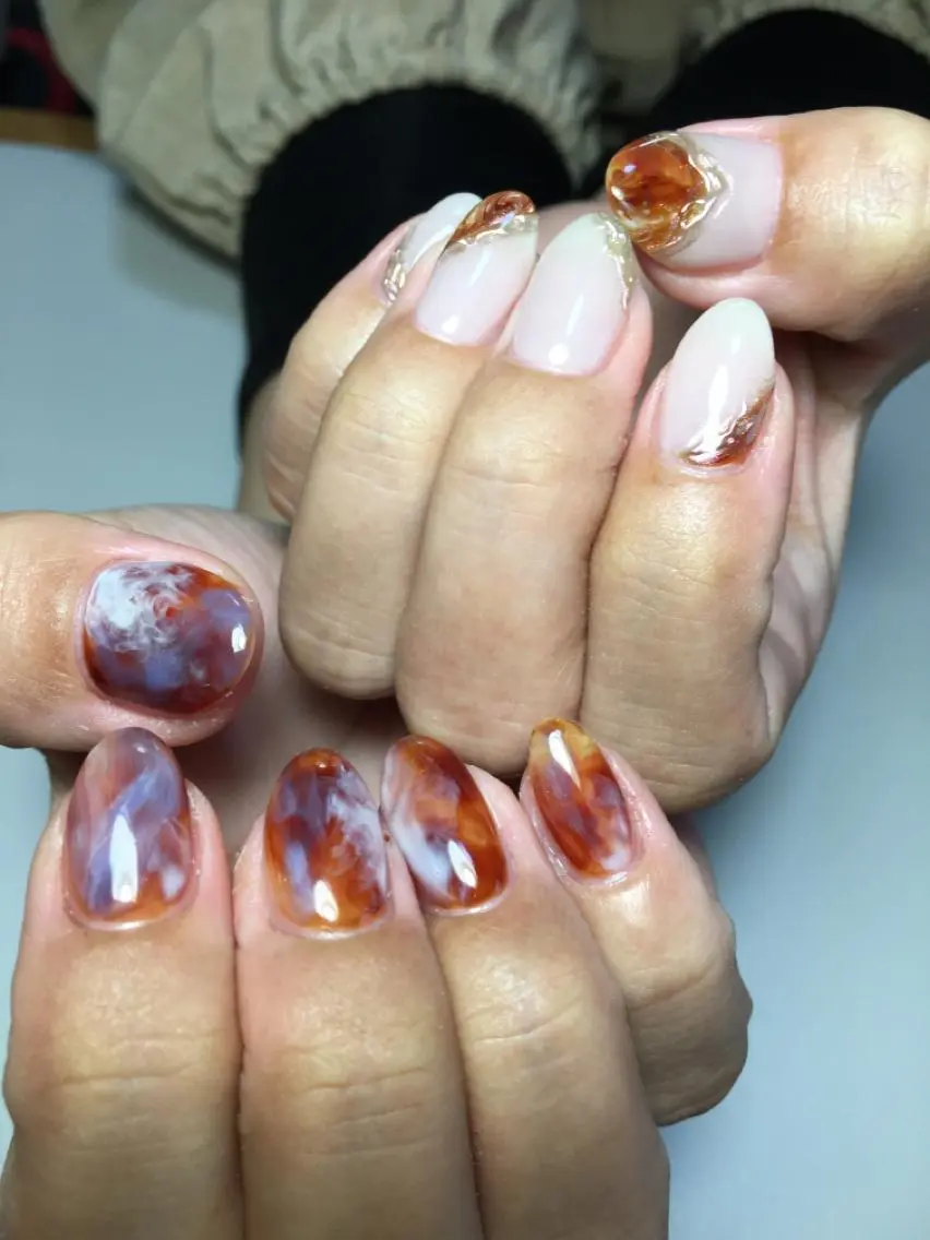 ネイル アートネイル ニュアンスネイル kipinail 川﨑えりかのネイルデザイン