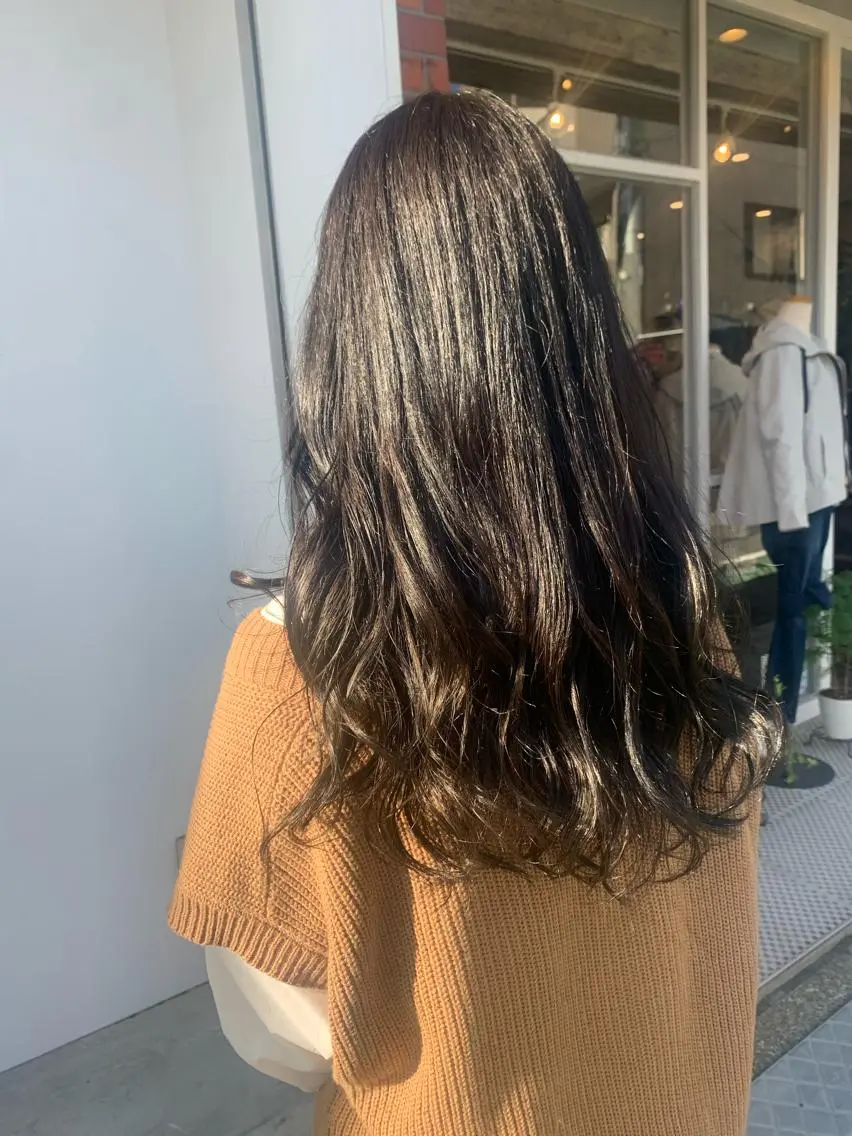 セミロング カラー ブリーチ グレージュ ブリーチなしカラー オリーブグレージュ オリーブグレー ヘアカラー 中目黒🌼 🌼ハナのヘアスタイル
