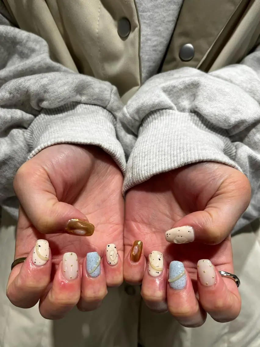 ネイル ニュアンスネイル ぷっくりネイル 小川 奈々花のネイルデザイン