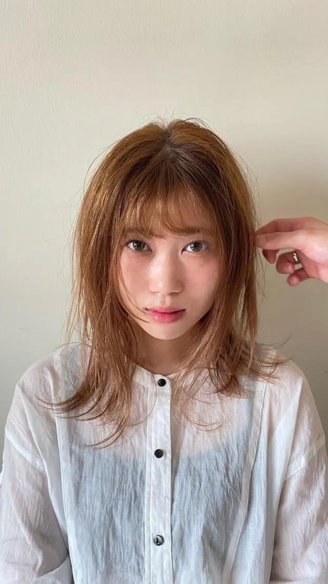 セミロング ヘアアレンジ 顔まわりレイヤー レイヤーカット SORA.eyela sh/茅ヶ崎のマツエク・マツパデザイン