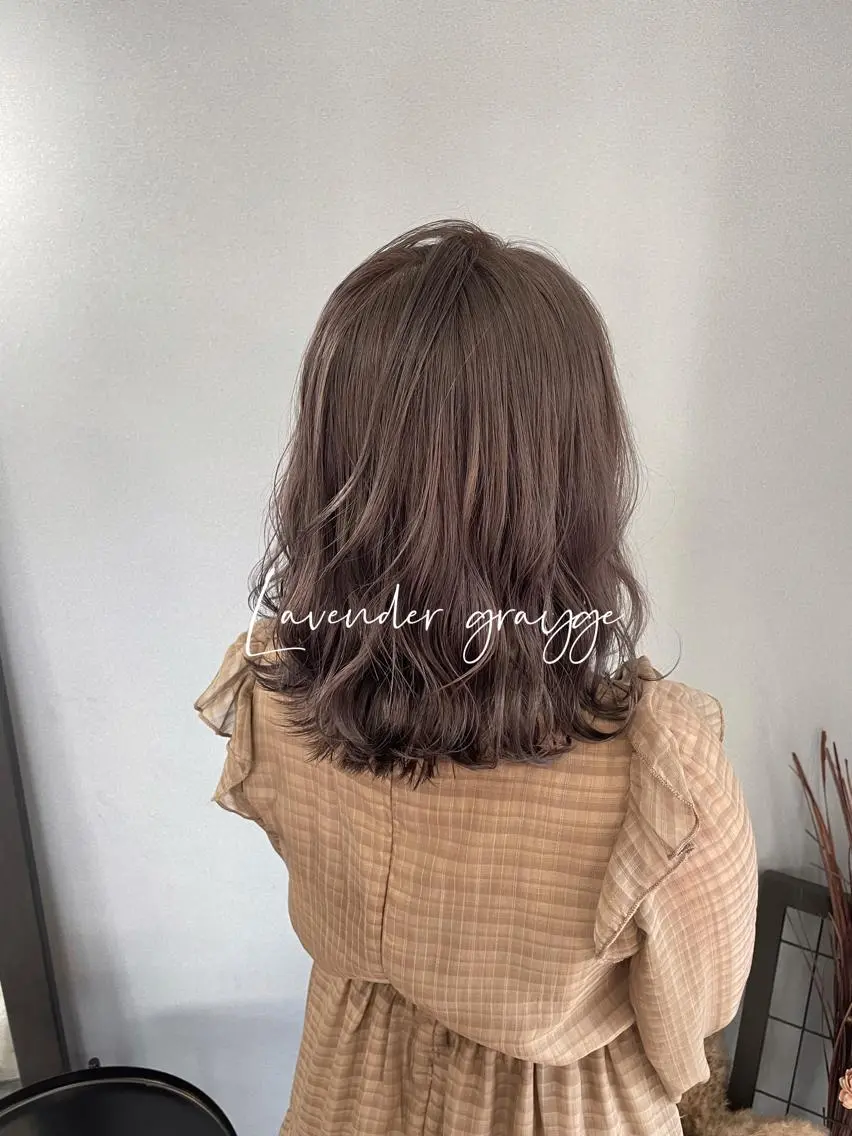 ミディアム カラー グレージュ ラベンダーカラー ヘアカラー トリートメント 【 DIPTH 】 代表コウキ🥇のヘアスタイル