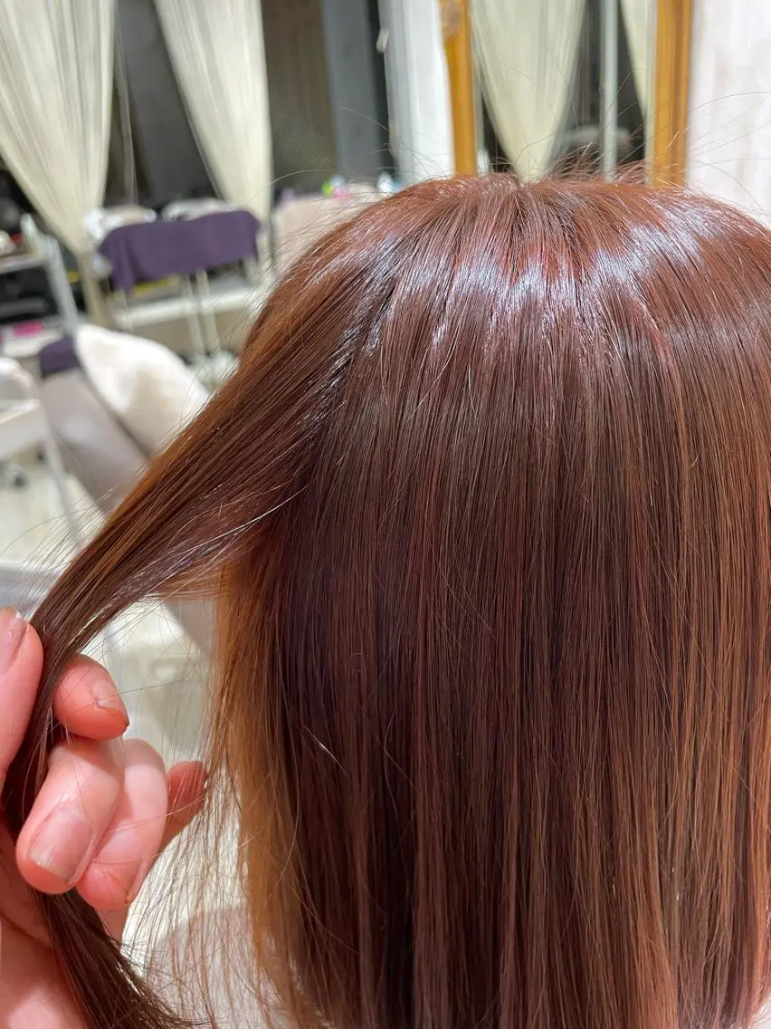 カラー オレンジ 小野 明日香のヘアスタイル