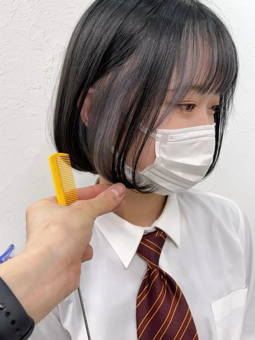 ミディアム カラー ミストバング フェイスフレーミング ブリーチダブルカラー 【koide】のヘアスタイル
