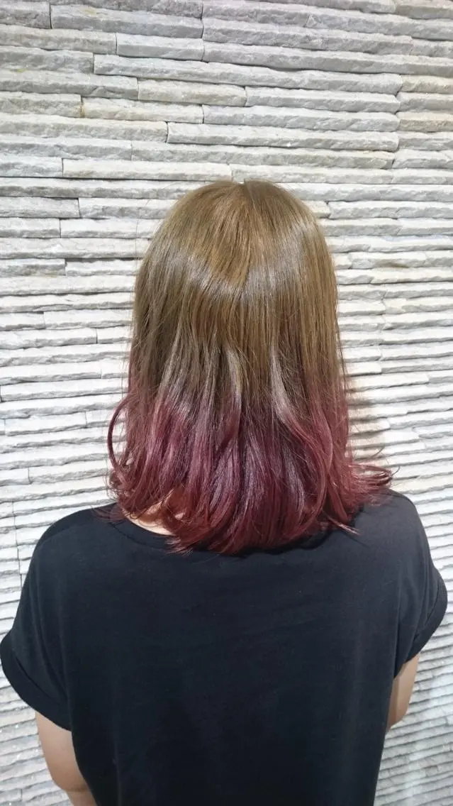 ミディアム カラー ヘアアレンジ 嶋田 ゆきのヘアスタイル