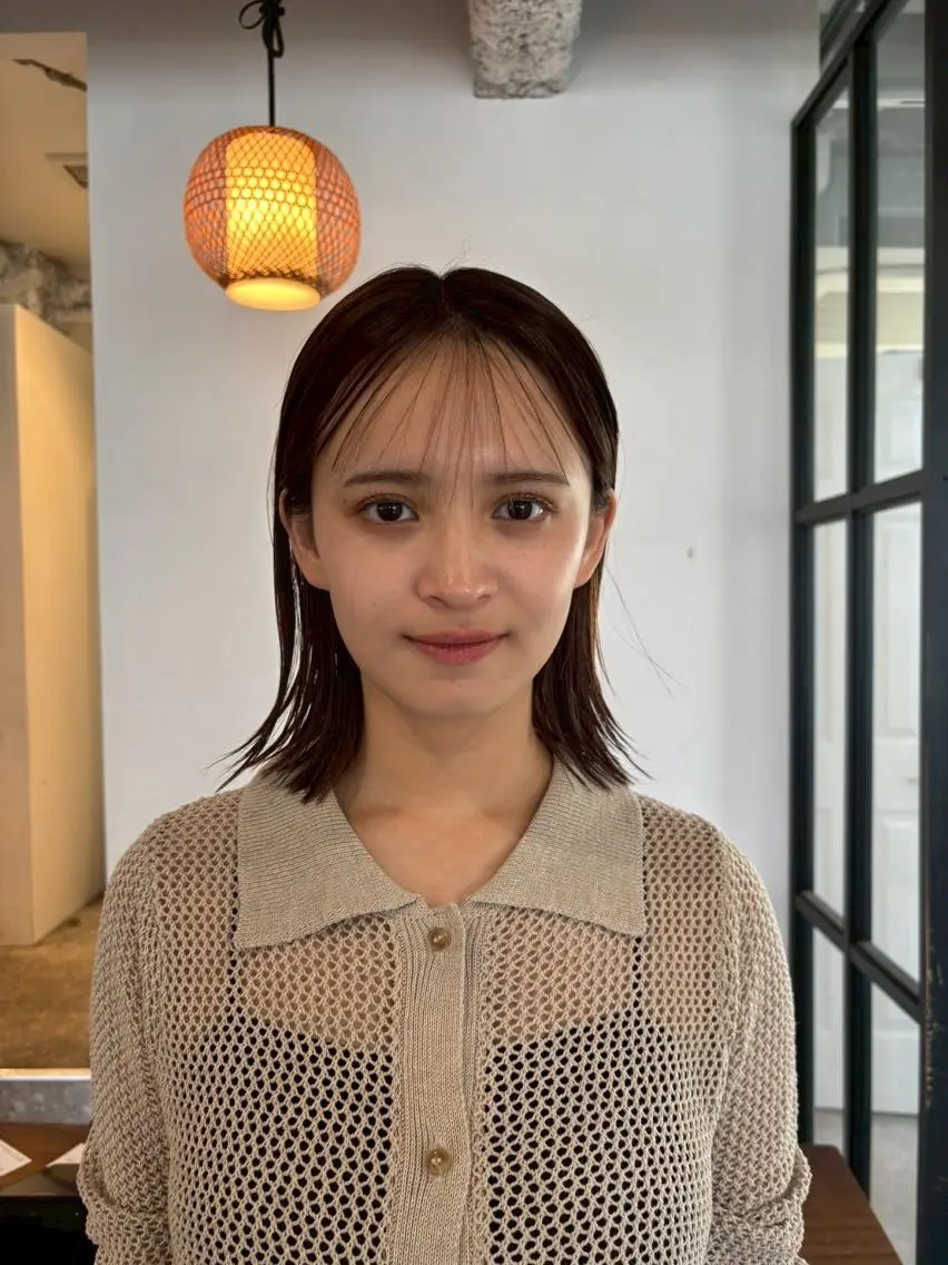 ミディアム カラー パーマ ショートボブ ミディアムパーマ アディクシーカラー ブリーチ ケアブリーチ カット ヘアカラー トリートメント CEINE OURのヘアスタイル