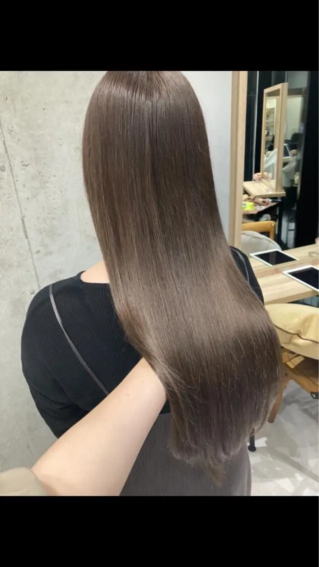 ロング ヘアカラー トリートメント ✨色持ちの良い艶 カラー✨蟹江真世のヘアスタイル