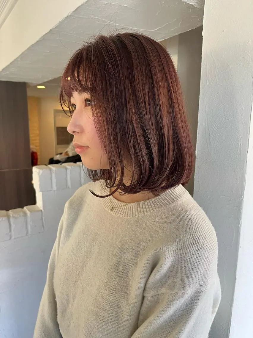 ミディアム カラー ヘアアレンジ ブラウンカラー 透明感カラー ラベンダーカラー ラベンダーピンク オレンジ 眠れるヘッドスパ✨ chacoのヘアスタイル