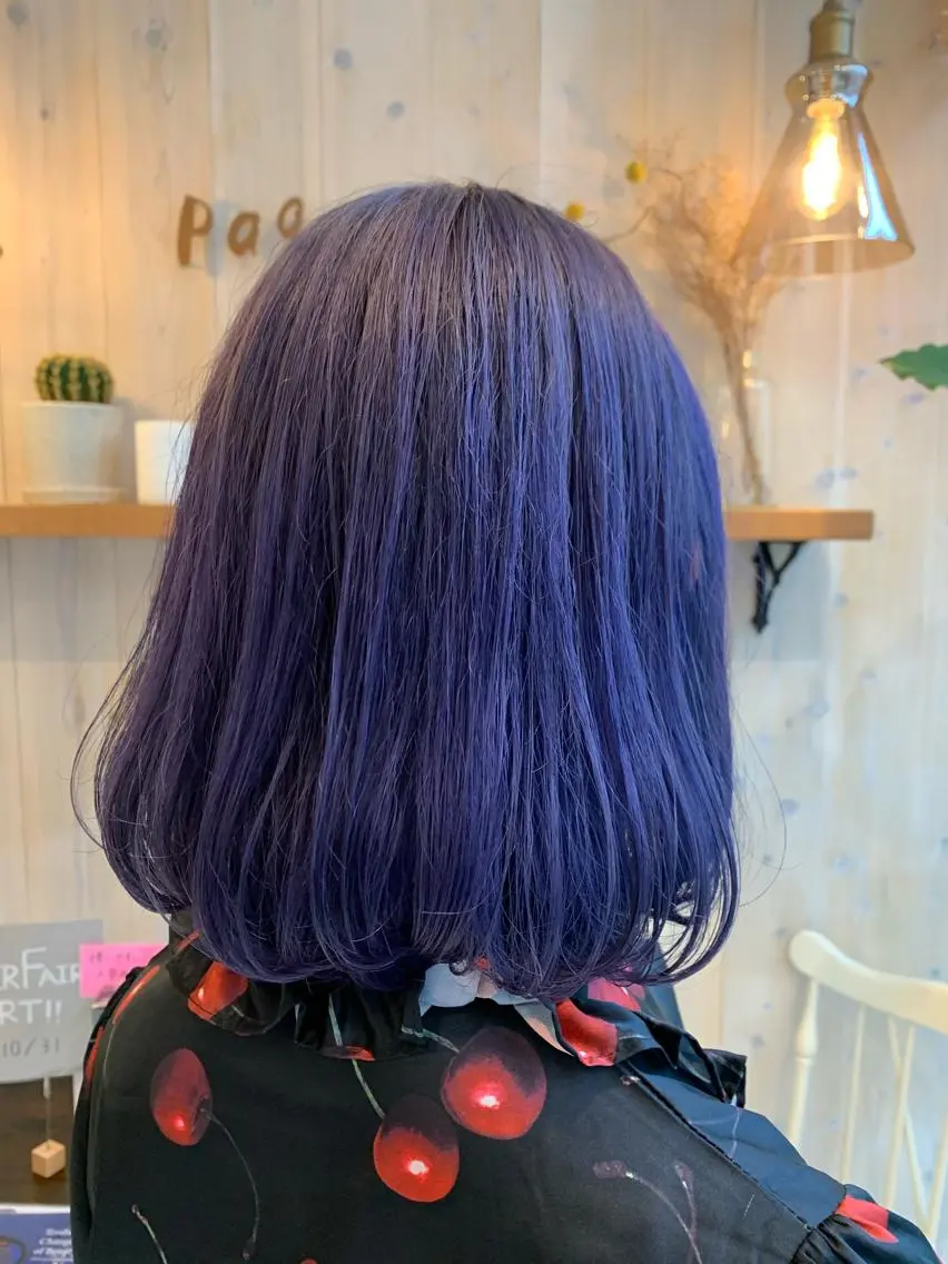 ミディアム パープルカラー カット ヘアカラー トリートメント アニメオタク美容師/ miharuのヘアスタイル