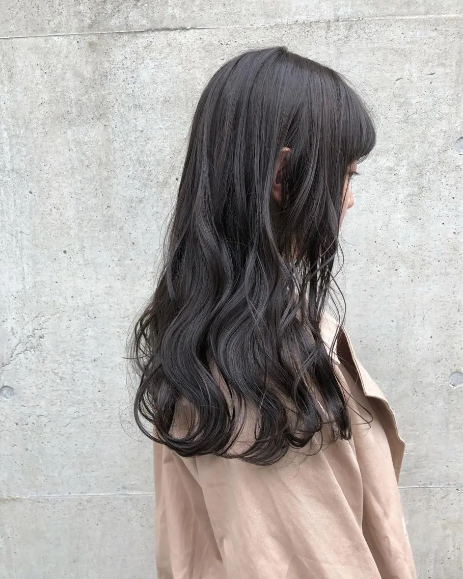 ロング カラー ベージュカラー オリーブベージュ フレンチボブパーマ Yuukiのヘアスタイル