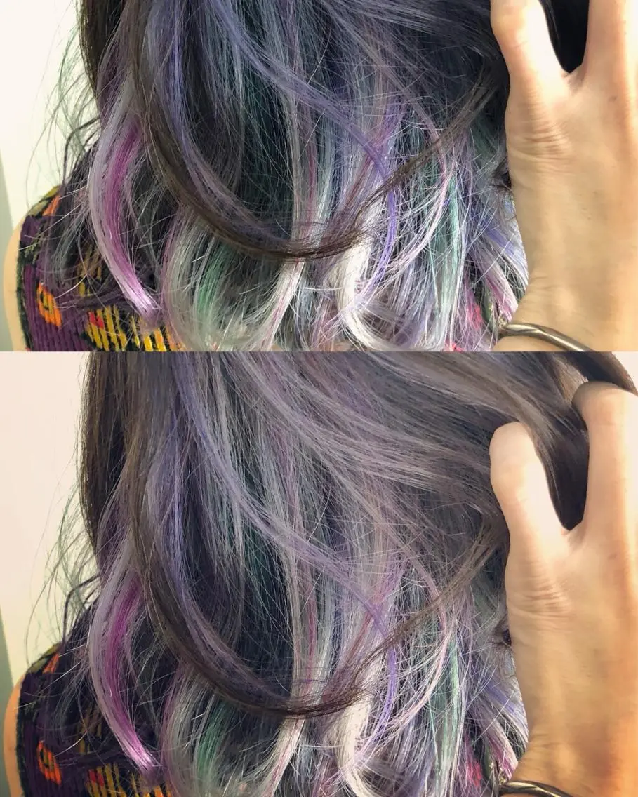 セミロング カラー ユニコーンカラー カット ヘアカラー トリートメント 原宿サロン代表 デザインカラー伊藤卓のヘアスタイル