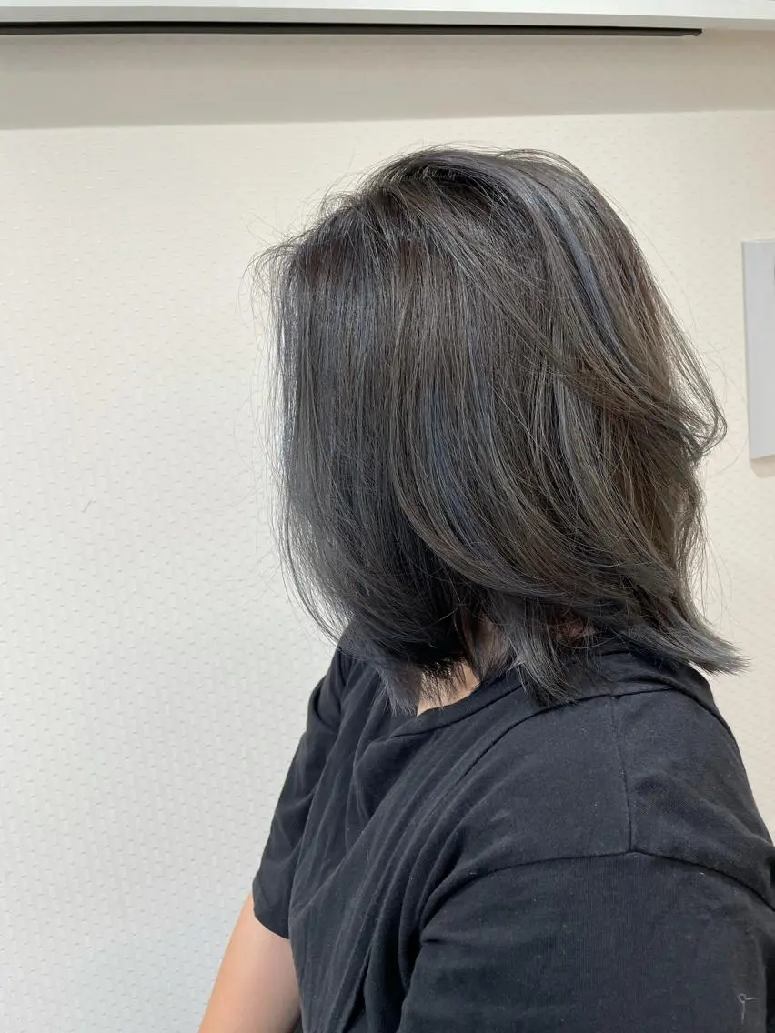 ミディアム ハイライト ヘアカラー トリートメント 似合わせ🌿‬髪質 改善🧸RYUGOのヘアスタイル