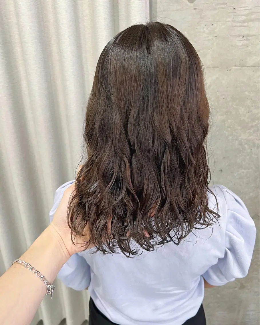 ミディアム カット パーマ トリートメント ボブパーマコテ巻き風 パーマNo1深江秀平のヘアスタイル