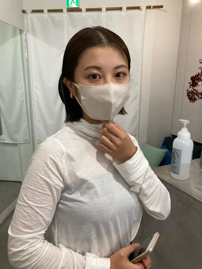 ミディアム ボブ 🧚🏼ボブパーマ 歩美のヘアスタイル