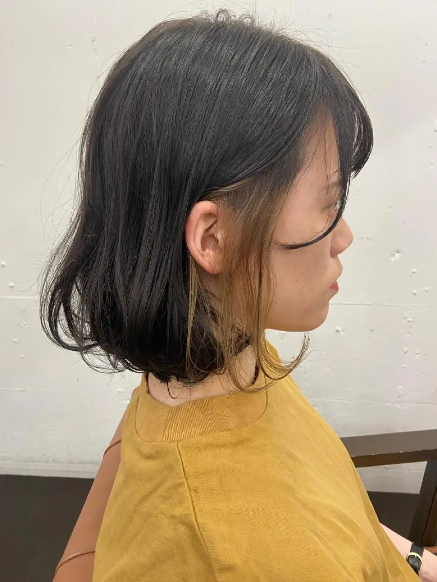 ミディアム カラー パーマ ヘアアレンジ メンズ キッズ ネイル マツエク・マツパ メンズインナーカラー インナーカラー 久木原 ゆりのヘアスタイル
