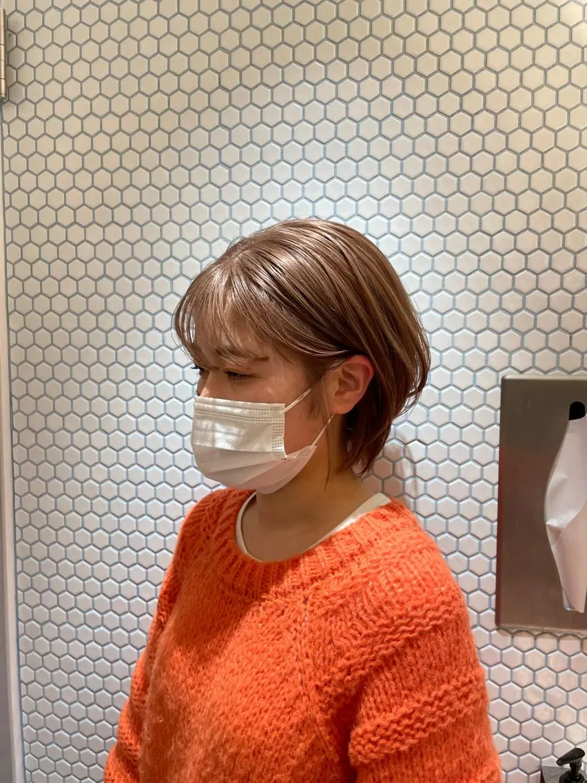 ショート カラー ベージュカラー ミルクティーベージュ カットモデル募集 /RIOのヘアスタイル