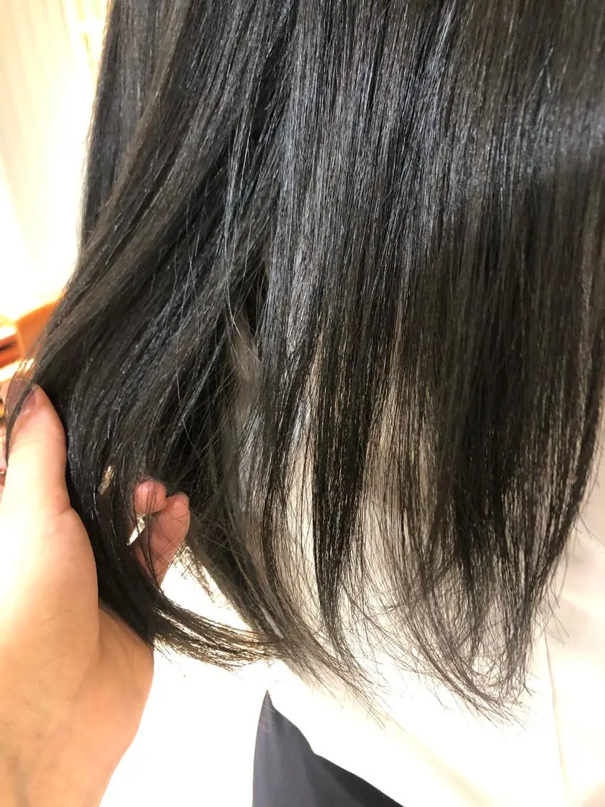 カラー 黒髪 ブルーカラー ブルーブラック Maho🍃 #池袋 #眉毛 #実績豊富のマツエク・マツパデザイン