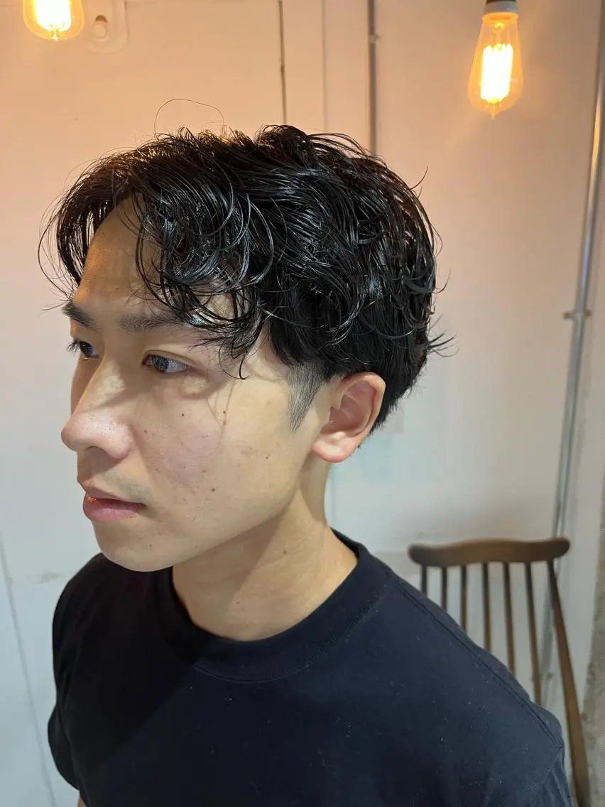 ショート パーマ メンズ メンズパーマ カット パーマ トリートメント 杉本 直樹のヘアスタイル