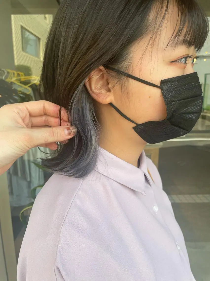 ミディアム カラー インナーカラー 鎌田 愛のヘアスタイル