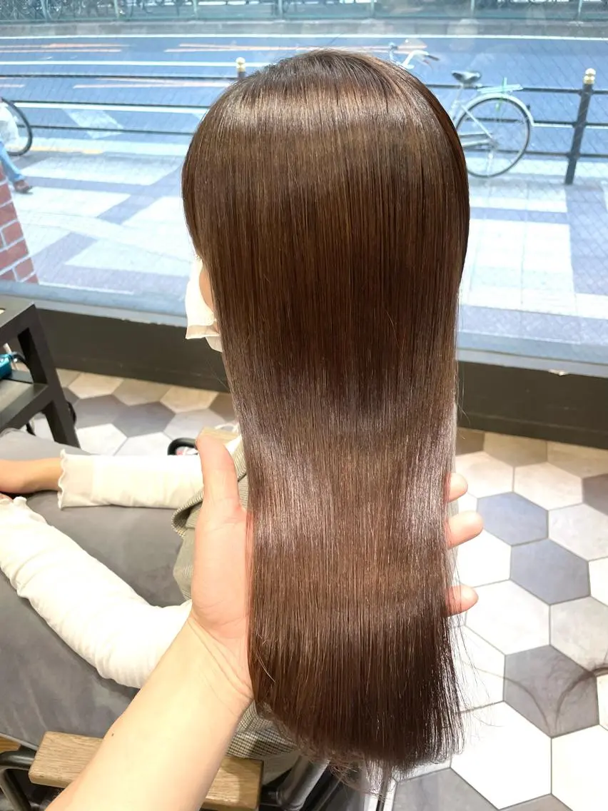 ロング カラー パーマ 髪質改善 縮毛矯正 ストレートパーマ カット ヘアカラー 縮毛矯正 トリートメント 縞田 健一のヘアスタイル