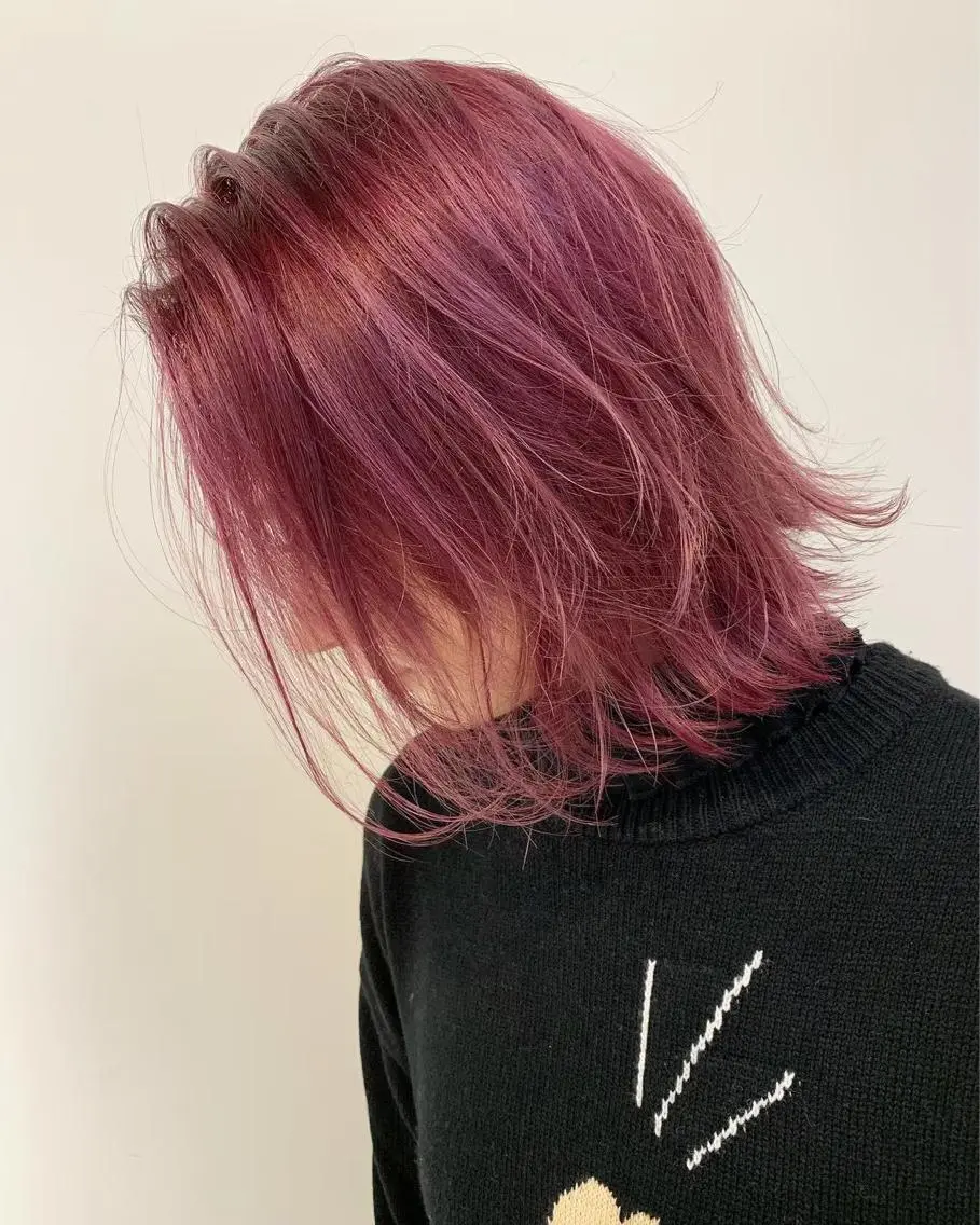 ミディアム カラー ピンクカラー ローズカラー プルエクステ 🖤MIYUのヘアスタイル