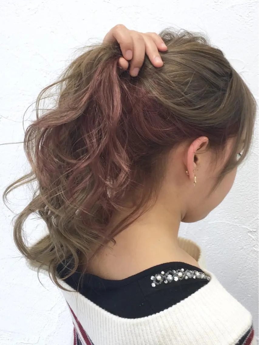 ロング ヘアアレンジ 脱！黒髪 ダブルカラー【上野】のヘアスタイル