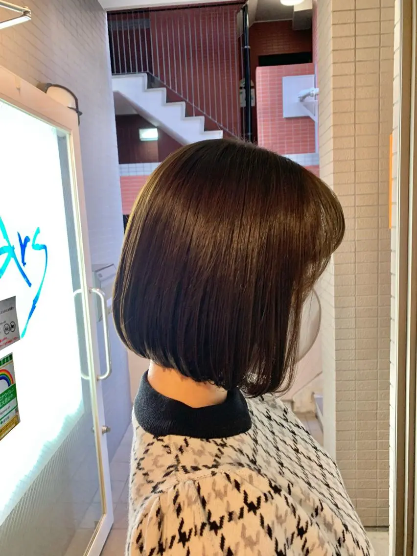 ミディアム カラー カット 縮毛矯正 うしだ かおるのヘアスタイル